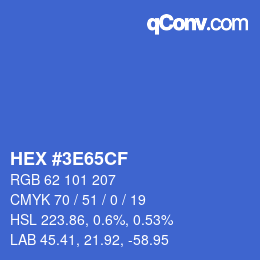 Color code: HEX #3E65CF | qconv.com
