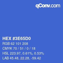 カラーコード: HEX #3E65D0 | qconv.com
