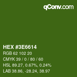 Color code: HEX #3E6614 | qconv.com