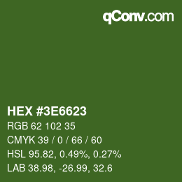 Color code: HEX #3E6623 | qconv.com