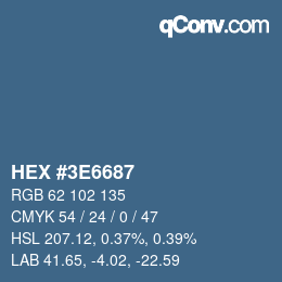 Color code: HEX #3E6687 | qconv.com