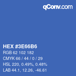 Color code: HEX #3E66B6 | qconv.com