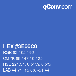 Color code: HEX #3E66C0 | qconv.com
