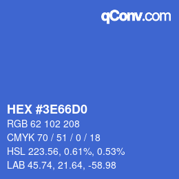 Color code: HEX #3E66D0 | qconv.com