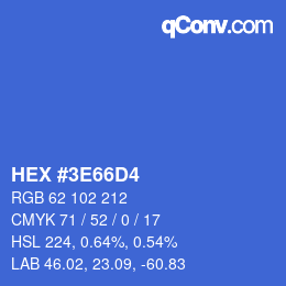 Color code: HEX #3E66D4 | qconv.com