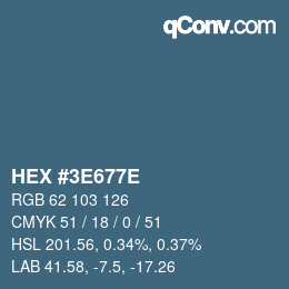 Color code: HEX #3E677E | qconv.com