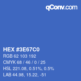 Color code: HEX #3E67C0 | qconv.com