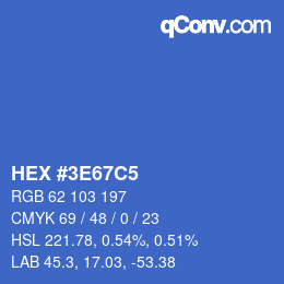 Color code: HEX #3E67C5 | qconv.com