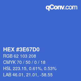 Color code: HEX #3E67D0 | qconv.com
