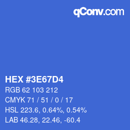Color code: HEX #3E67D4 | qconv.com