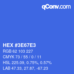 Color code: HEX #3E67E3 | qconv.com