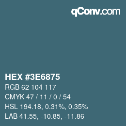 Color code: HEX #3E6875 | qconv.com