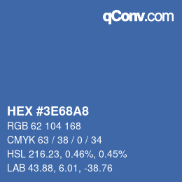 颜色代码: HEX #3E68A8 | qconv.com