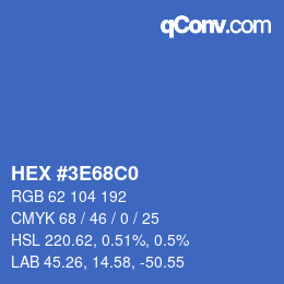 Color code: HEX #3E68C0 | qconv.com