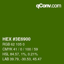 Color code: HEX #3E6900 | qconv.com