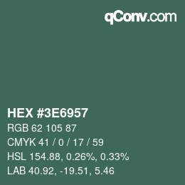 Color code: HEX #3E6957 | qconv.com