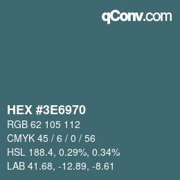 Color code: HEX #3E6970 | qconv.com