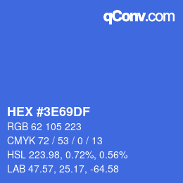 Color code: HEX #3E69DF | qconv.com