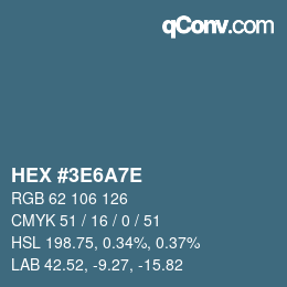 Color code: HEX #3E6A7E | qconv.com