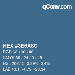 Color code: HEX #3E6A8C | qconv.com