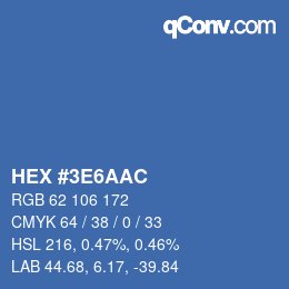 Color code: HEX #3E6AAC | qconv.com