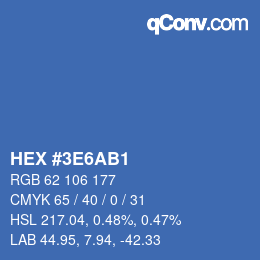 Color code: HEX #3E6AB1 | qconv.com