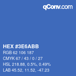 カラーコード: HEX #3E6ABB | qconv.com