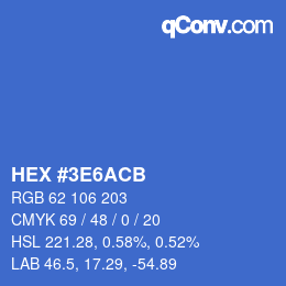 Color code: HEX #3E6ACB | qconv.com