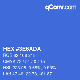 Color code: HEX #3E6ADA | qconv.com