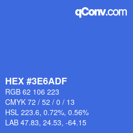 Color code: HEX #3E6ADF | qconv.com