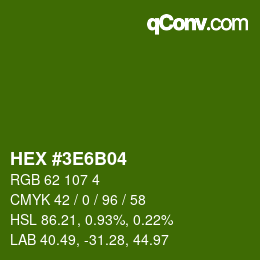 Color code: HEX #3E6B04 | qconv.com