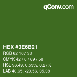 Color code: HEX #3E6B21 | qconv.com
