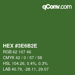 Color code: HEX #3E6B2E | qconv.com