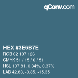 Code couleur: HEX #3E6B7E | qconv.com