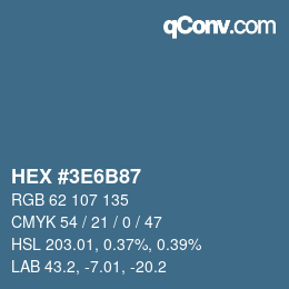 Color code: HEX #3E6B87 | qconv.com