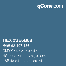 Color code: HEX #3E6B88 | qconv.com