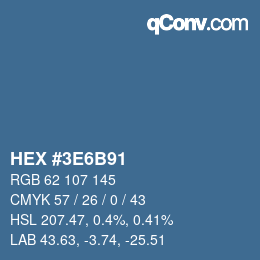 Color code: HEX #3E6B91 | qconv.com