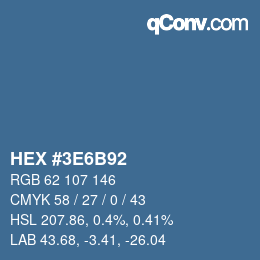 カラーコード: HEX #3E6B92 | qconv.com