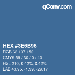 Color code: HEX #3E6B98 | qconv.com