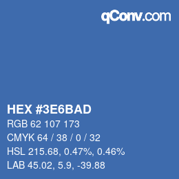Color code: HEX #3E6BAD | qconv.com