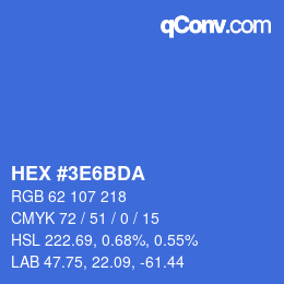 カラーコード: HEX #3E6BDA | qconv.com