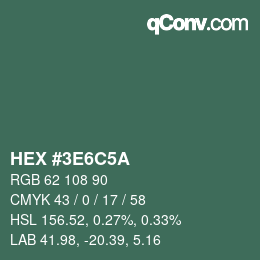 Color code: HEX #3E6C5A | qconv.com