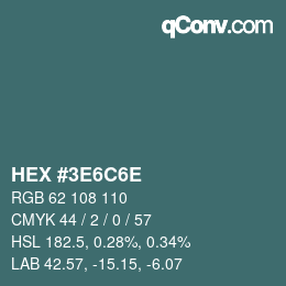 Color code: HEX #3E6C6E | qconv.com