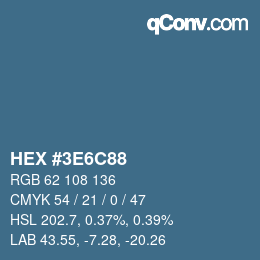Color code: HEX #3E6C88 | qconv.com