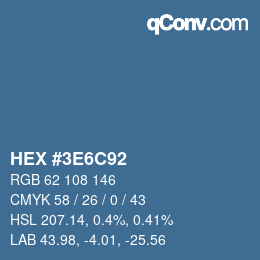 Código de color: HEX #3E6C92 | qconv.com