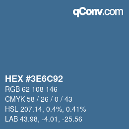 Code couleur: HEX #3E6C92 | qconv.com