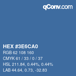 Color code: HEX #3E6CA0 | qconv.com