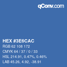 カラーコード: HEX #3E6CAC | qconv.com