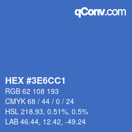 颜色代码: HEX #3E6CC1 | qconv.com
