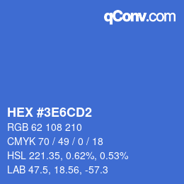 カラーコード: HEX #3E6CD2 | qconv.com